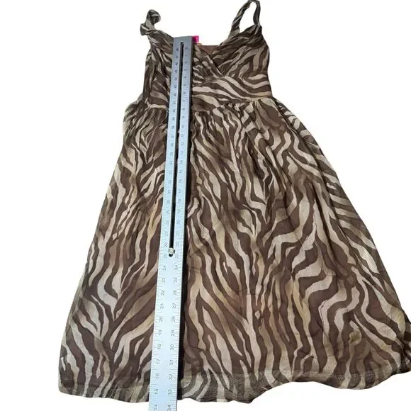 Sunny Leigh Dress, Size small 100%‎ Silk Brown Zebra Print - Picture 5 of 9